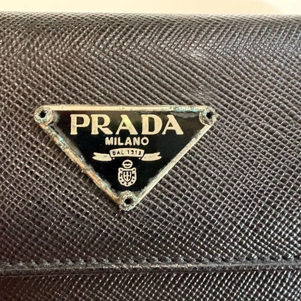 Prada Black Saffiano Leather Key Case Holder